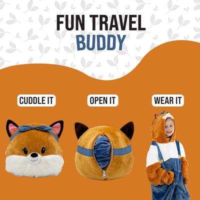 Fiona Fox Kids Snugible | Blanket Hoodie & Pillow
