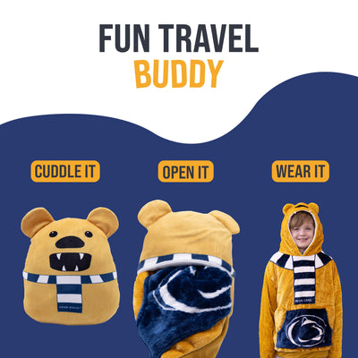 Penn State University Nittany Lion Kids Snugible | Blanket Hoodie & Pillow