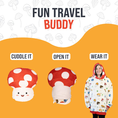 Mushroom Snugible | Blanket Hoodie & Pillow