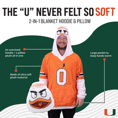 University of Miami Sebastian Snugible | Blanket Hoodie & Pillow