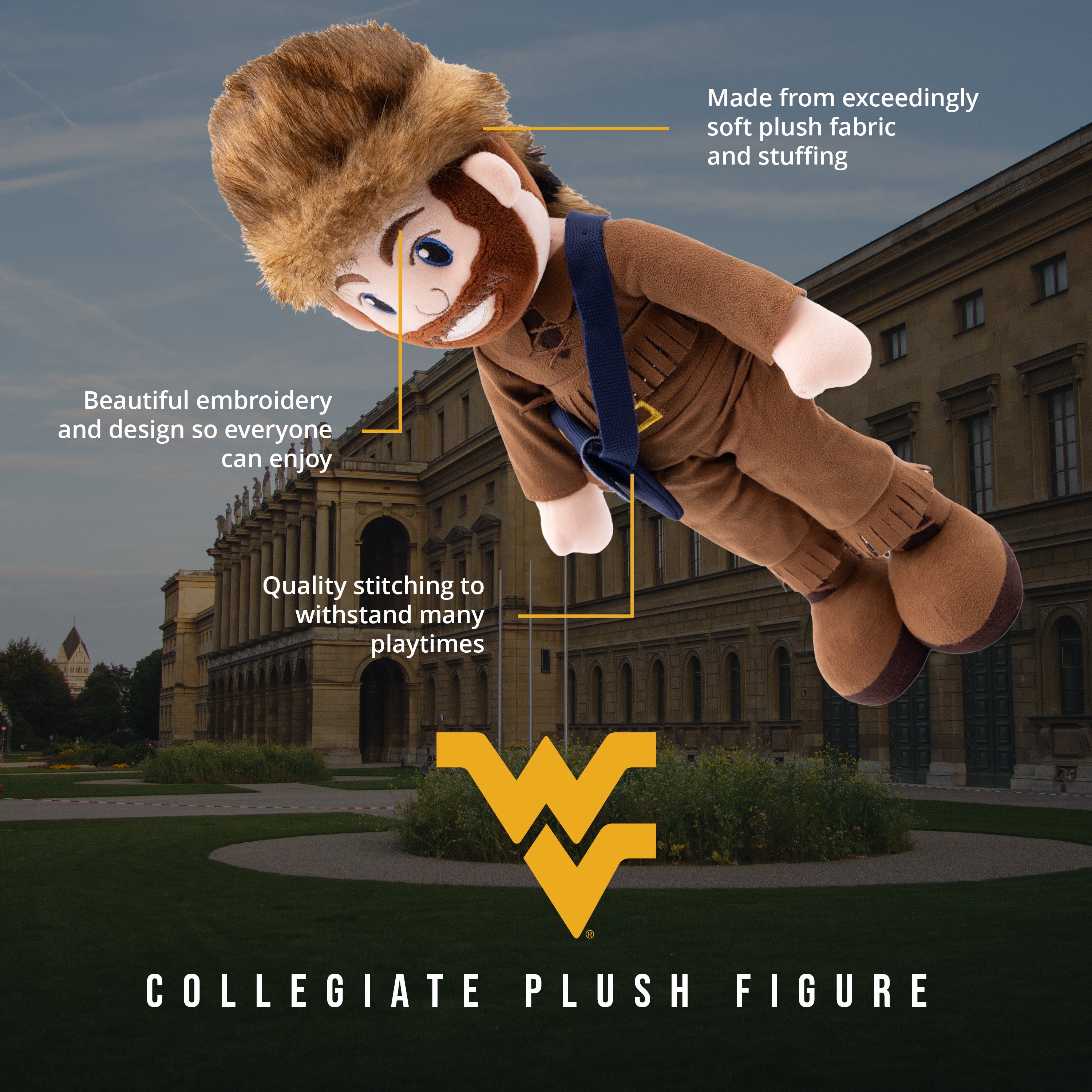 West Virginia University Mountaineer 14 Inch Plush Figure