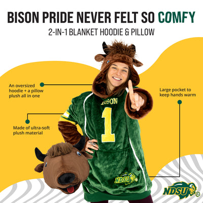 North Dakota State University Bison Snugible | Blanket Hoodie & Pillow