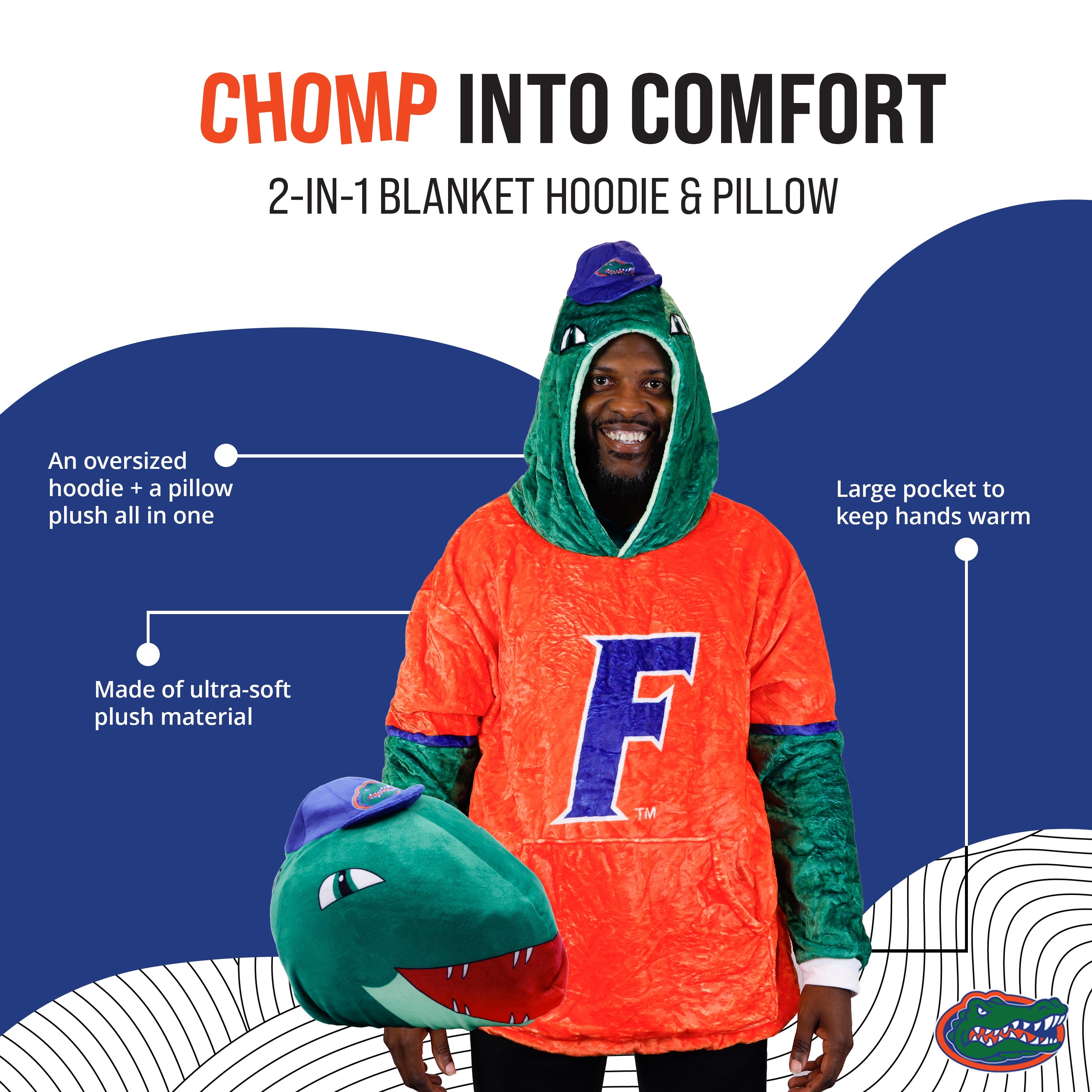 University of Florida Albert Snugible | Blanket Hoodie & Pillow
