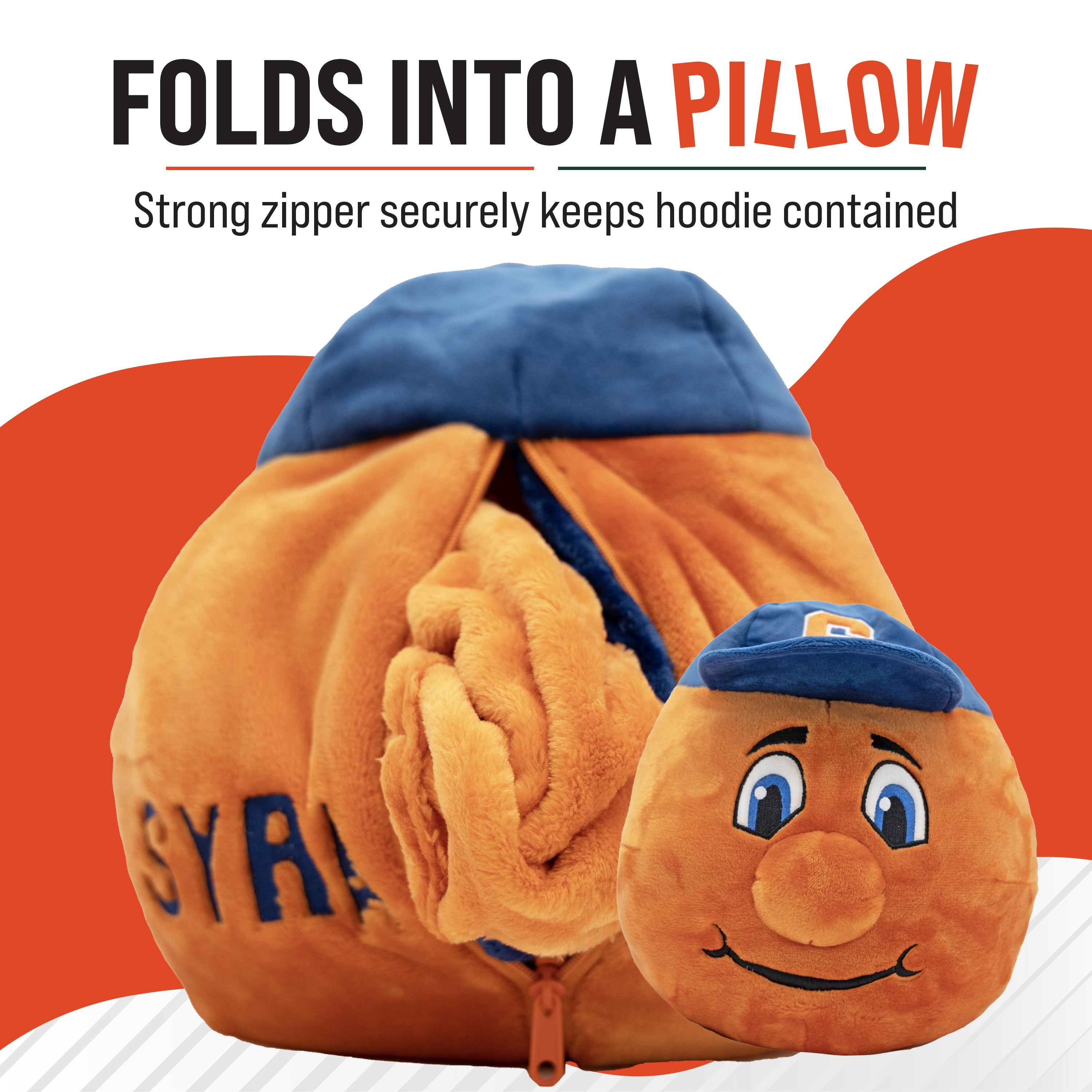 Syracuse University Otto the Orange Snugible | Blanket Hoodie & Pillow