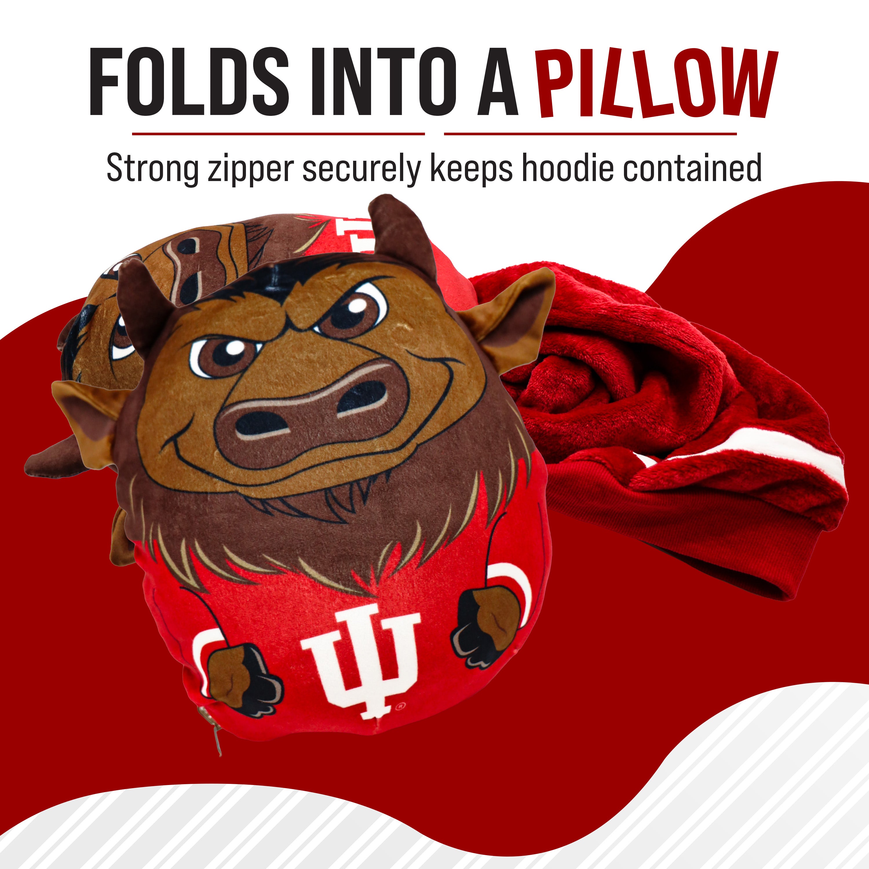 PRE-ORDER: Indiana University Hoosier The Bison Adult Snugible
