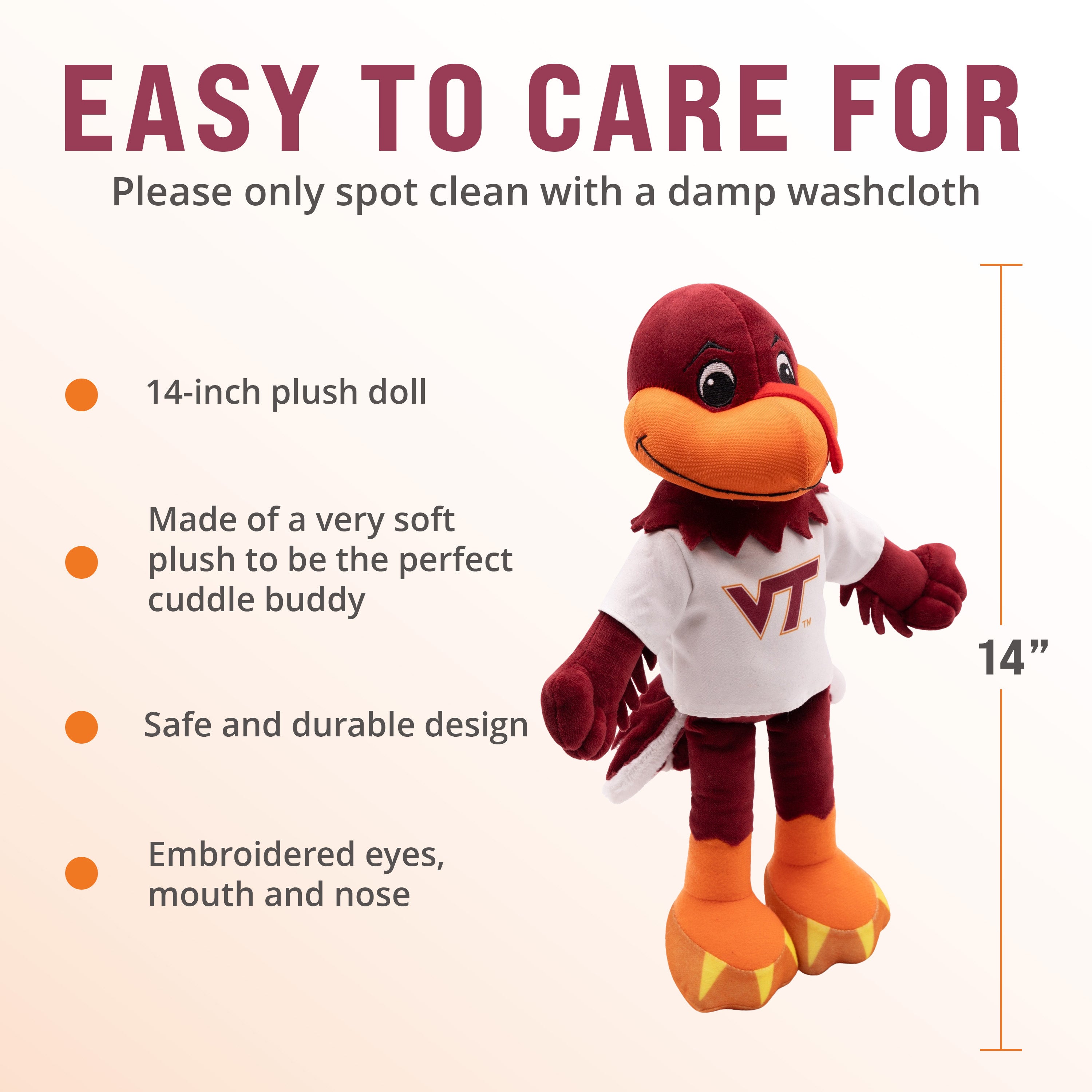 Virginia Tech Hokiebird 14 Inch Plush Figure