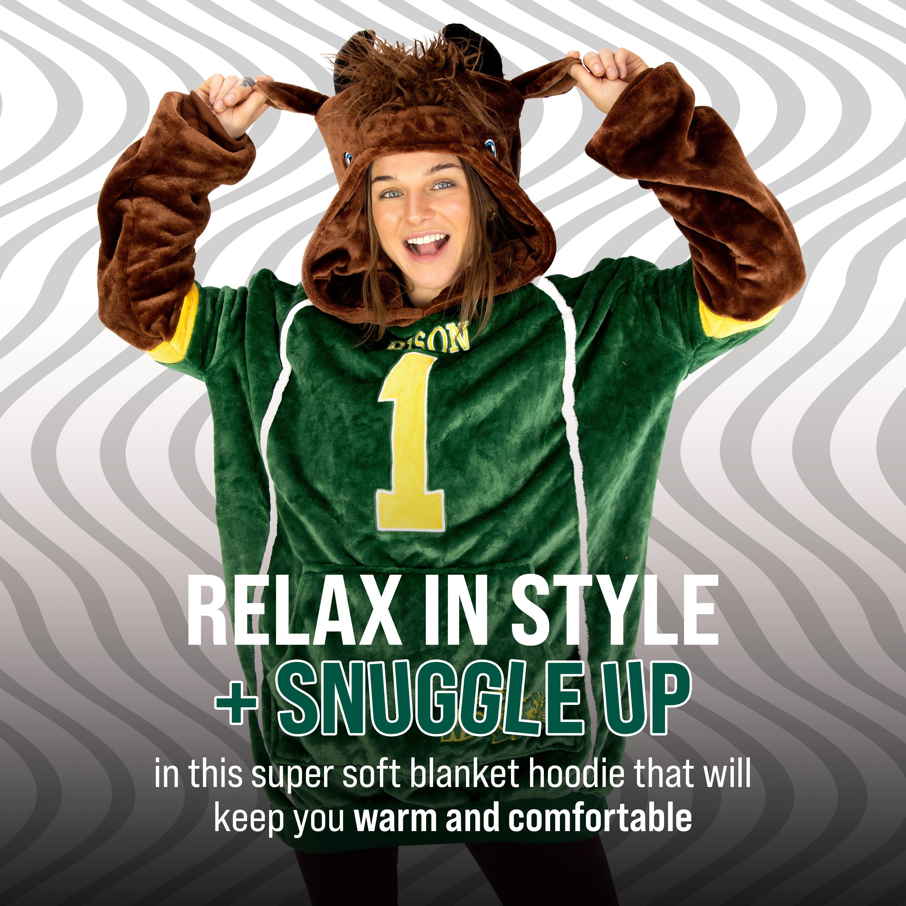 North Dakota State University Bison Snugible | Blanket Hoodie & Pillow
