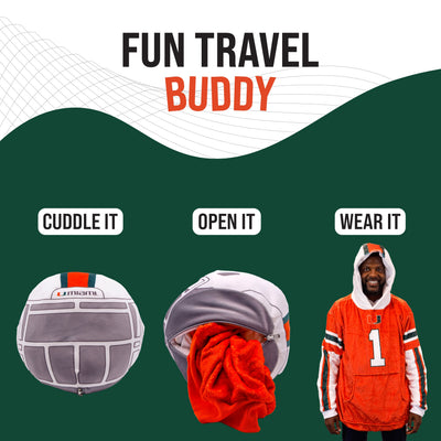 University of Miami Helmet Snugible | Blanket Hoodie & Pillow
