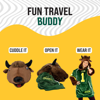 North Dakota State University Bison Snugible | Blanket Hoodie & Pillow