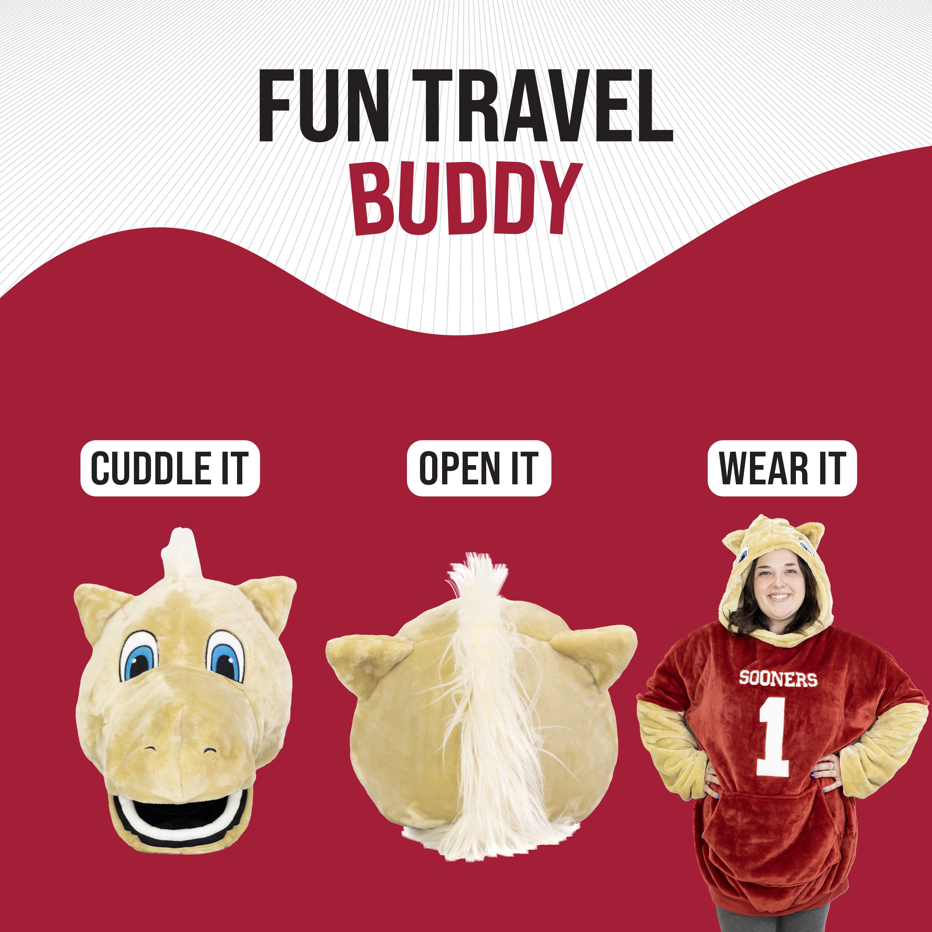 University of Oklahoma Boomer Snugible | Blanket Hoodie & Pillow