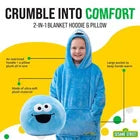 Sesame Street Cookie Monster Kids Snugible | Blanket Hoodie & Pillow