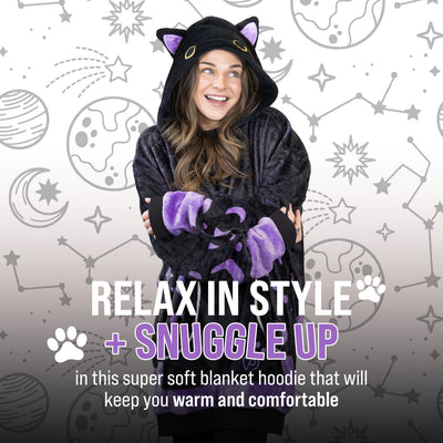 Cosmo the Black Cat Snugible | Blanket Hoodie & Pillow