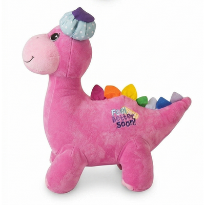 "Delia" the 18in Feel Better Soon Pink Plush Dinosaur