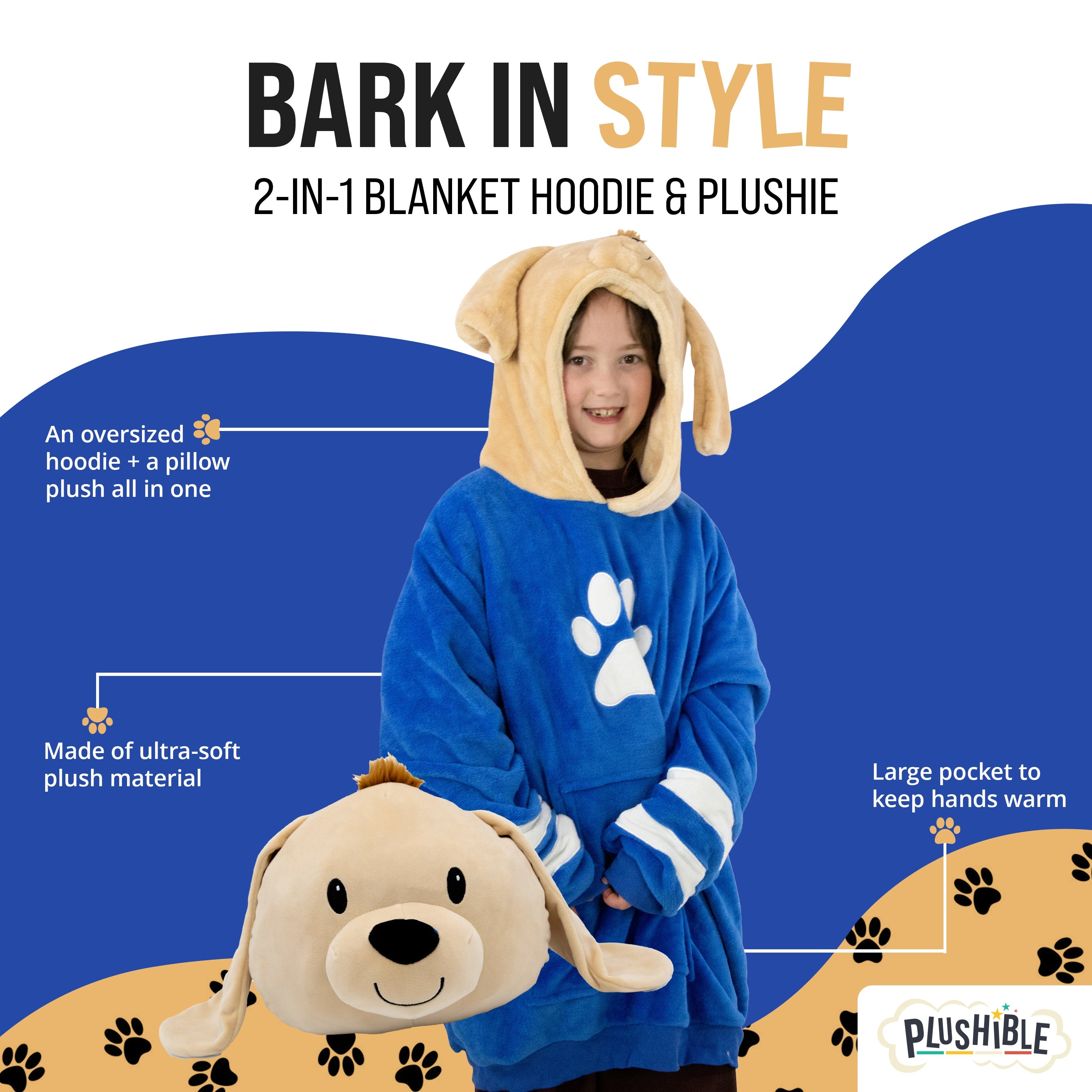 Dougie Dog Kids Snugible | Blanket Hoodie & Pillow