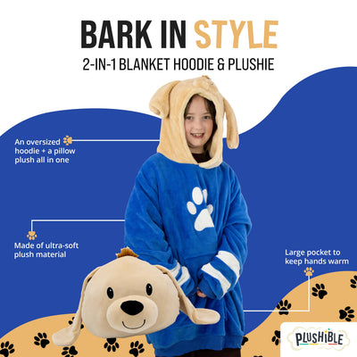 Dougie Dog Kids Snugible | Blanket Hoodie & Pillow