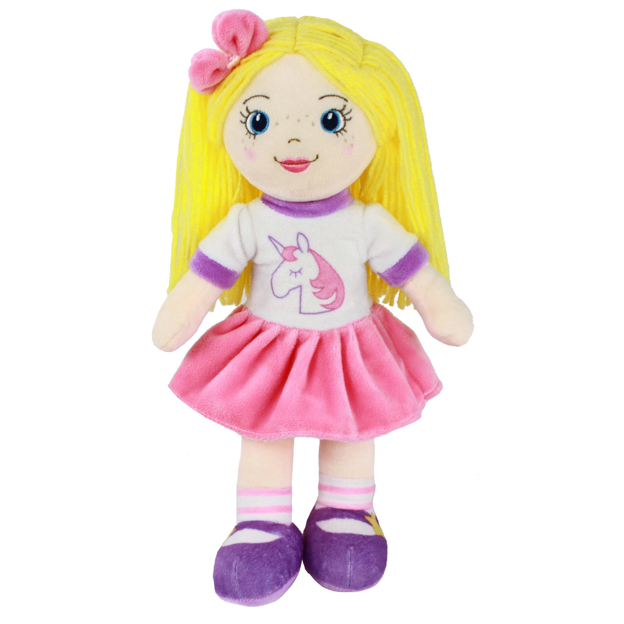 Playtime by Eimmie Soft Rag Doll for Girls - 14” First Baby Doll for Kids - Plush Baby Toy - Safe for All Ages