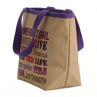Enesco Homefront Girl - Lunchbag Word Cloud