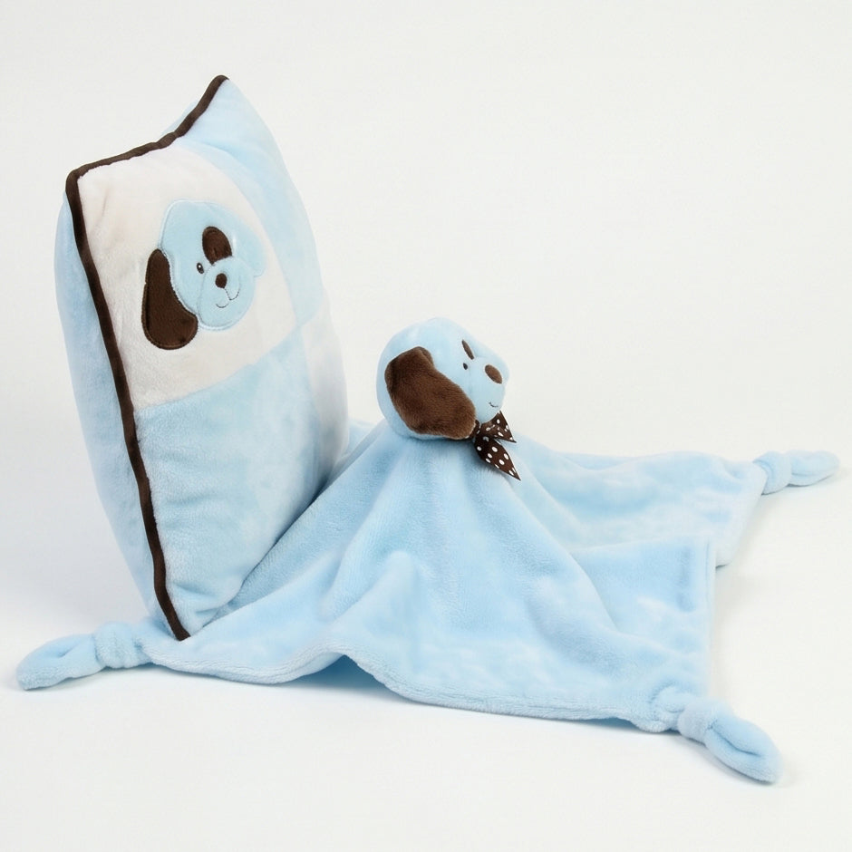 "Gene" the 20in Blue Puppy Pillow and Cuddle Blanket Set by KidKraft