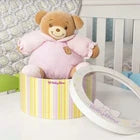 "Marnie" the 8in Baby Bow Rattle Plush Teddy Bear