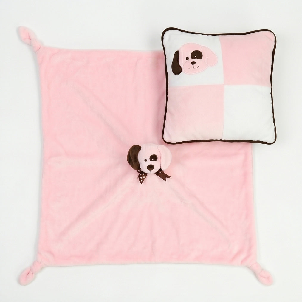 "Jean" the 20in Pink Puppy Pillow and Cuddle Blanket Set by KidKraft