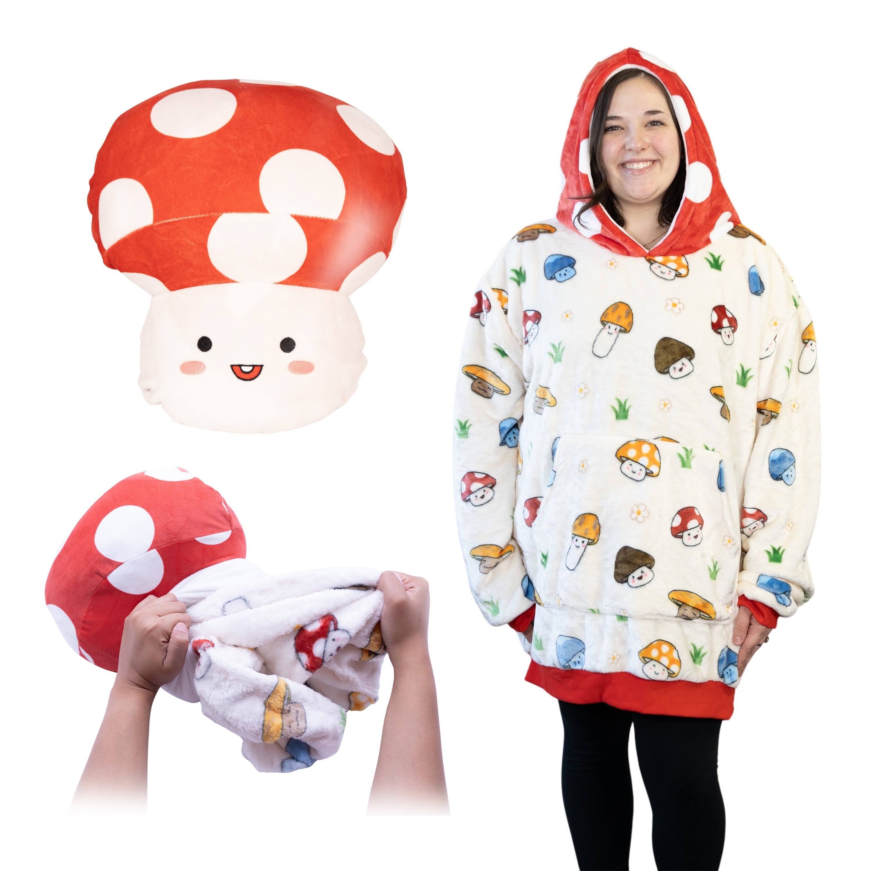 Mushroom Snugible | Blanket Hoodie & Pillow