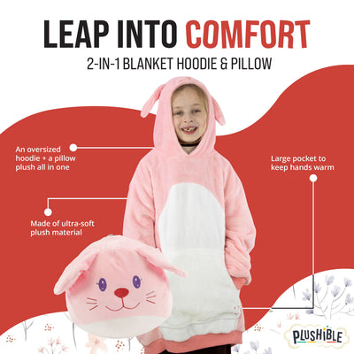 Mochi Bunny Kids Snugible | Blanket Hoodie & Pillow