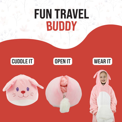 Mochi Bunny Kids Snugible | Blanket Hoodie & Pillow