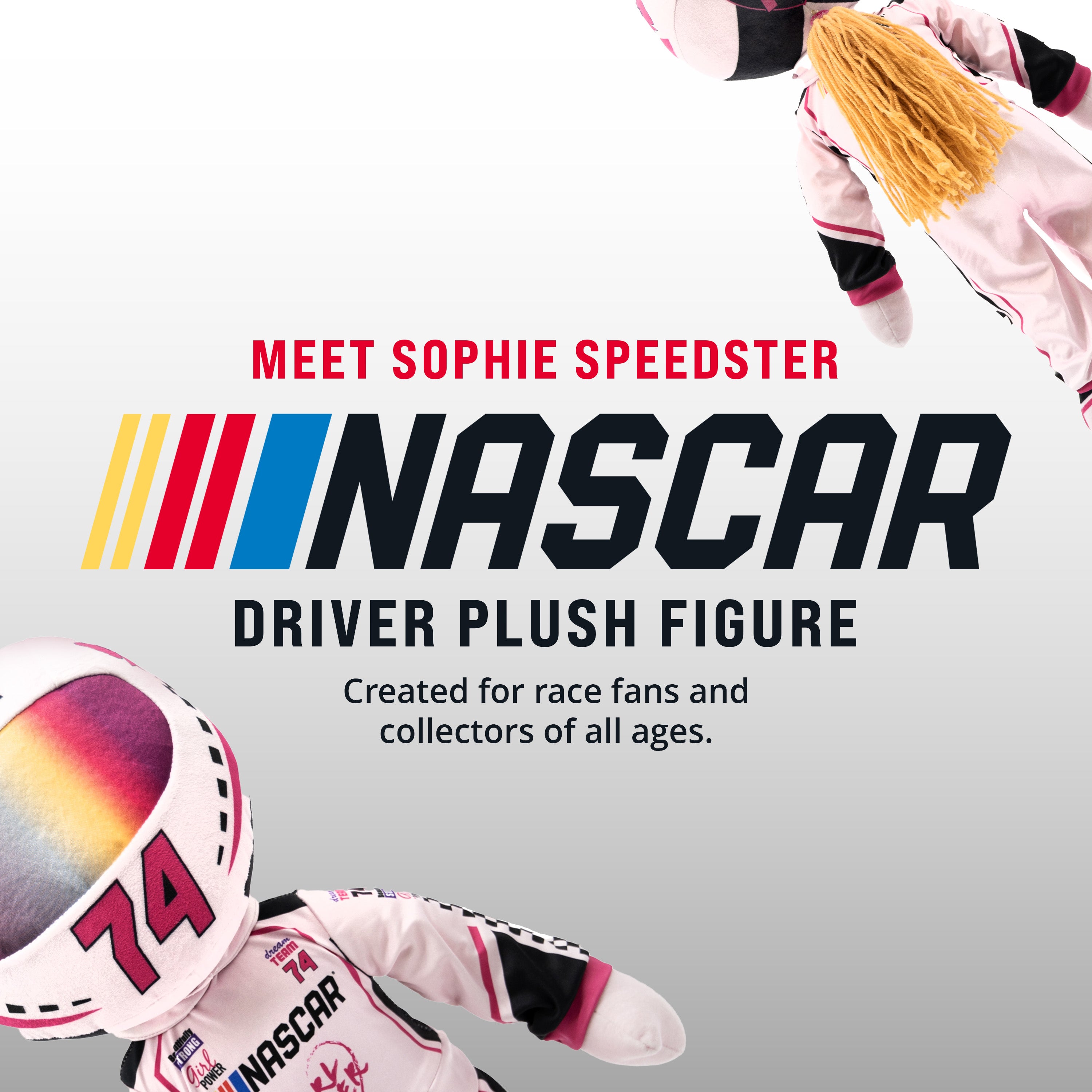 NASCAR | 14 Inch Sophie Speedster Driver Plush Figure (Pink)