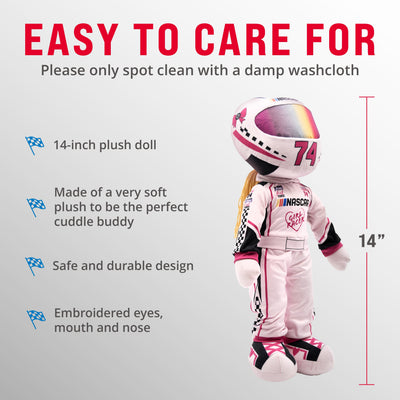 NASCAR | 14 Inch Sophie Speedster Driver Plush Figure (Pink)