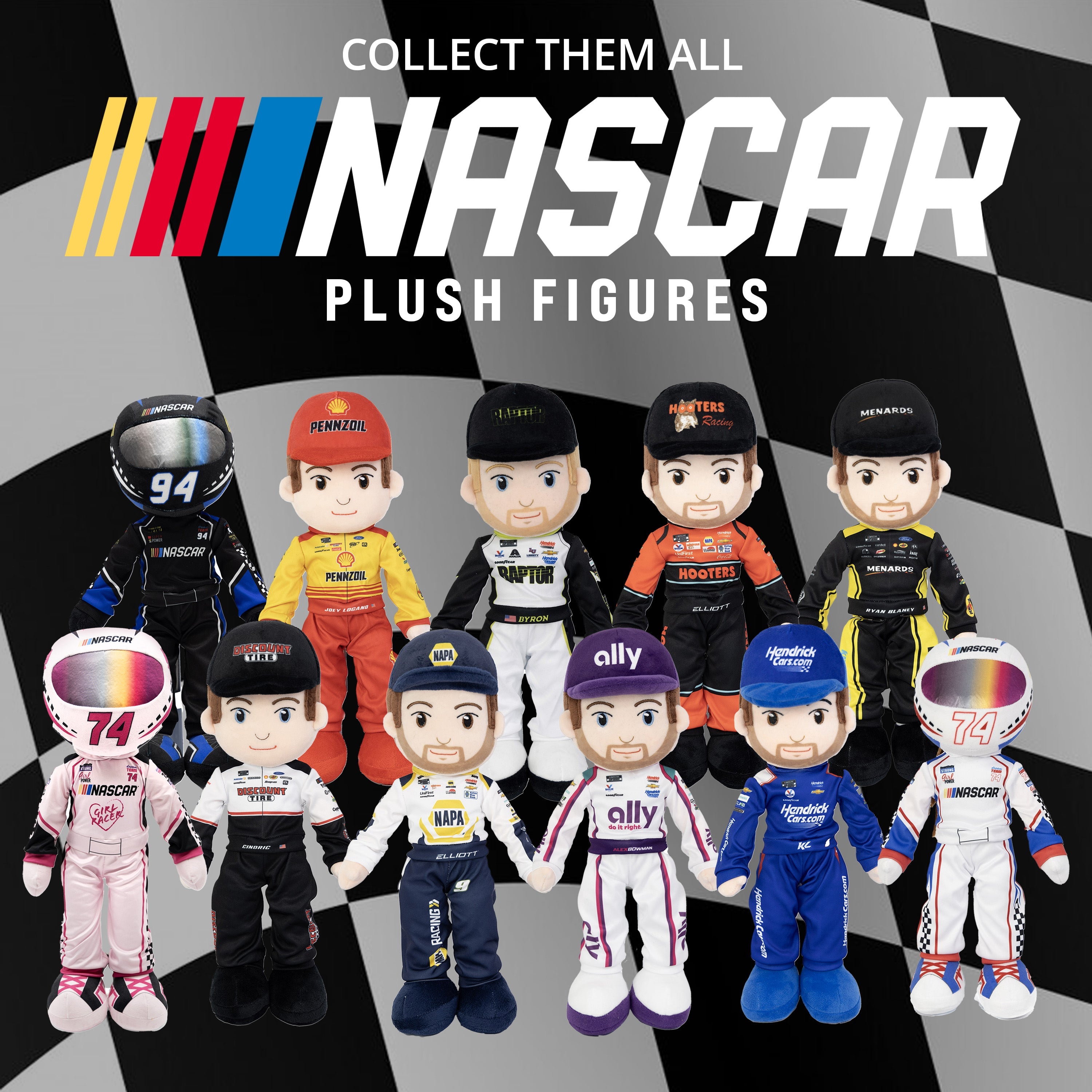 NASCAR | 14 Inch Sophie Speedster Driver Plush Figure (Pink)
