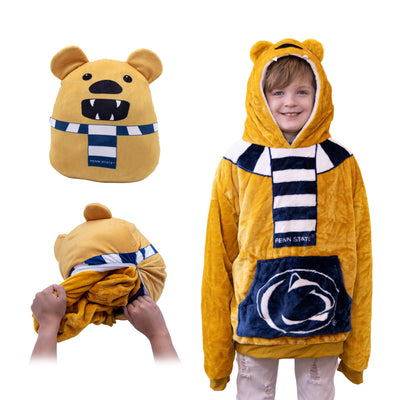 Penn State University Nittany Lion Kids Snugible | Blanket Hoodie & Pillow