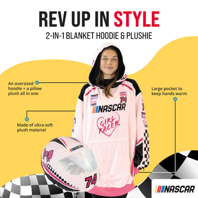 NASCAR Racing Suit Snugible (Pink) | Blanket Hoodie & Pillow