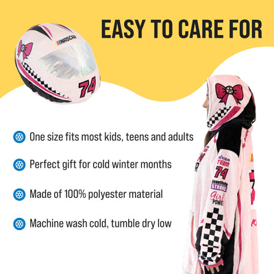 NASCAR Racing Suit Snugible (Pink) | Blanket Hoodie & Pillow