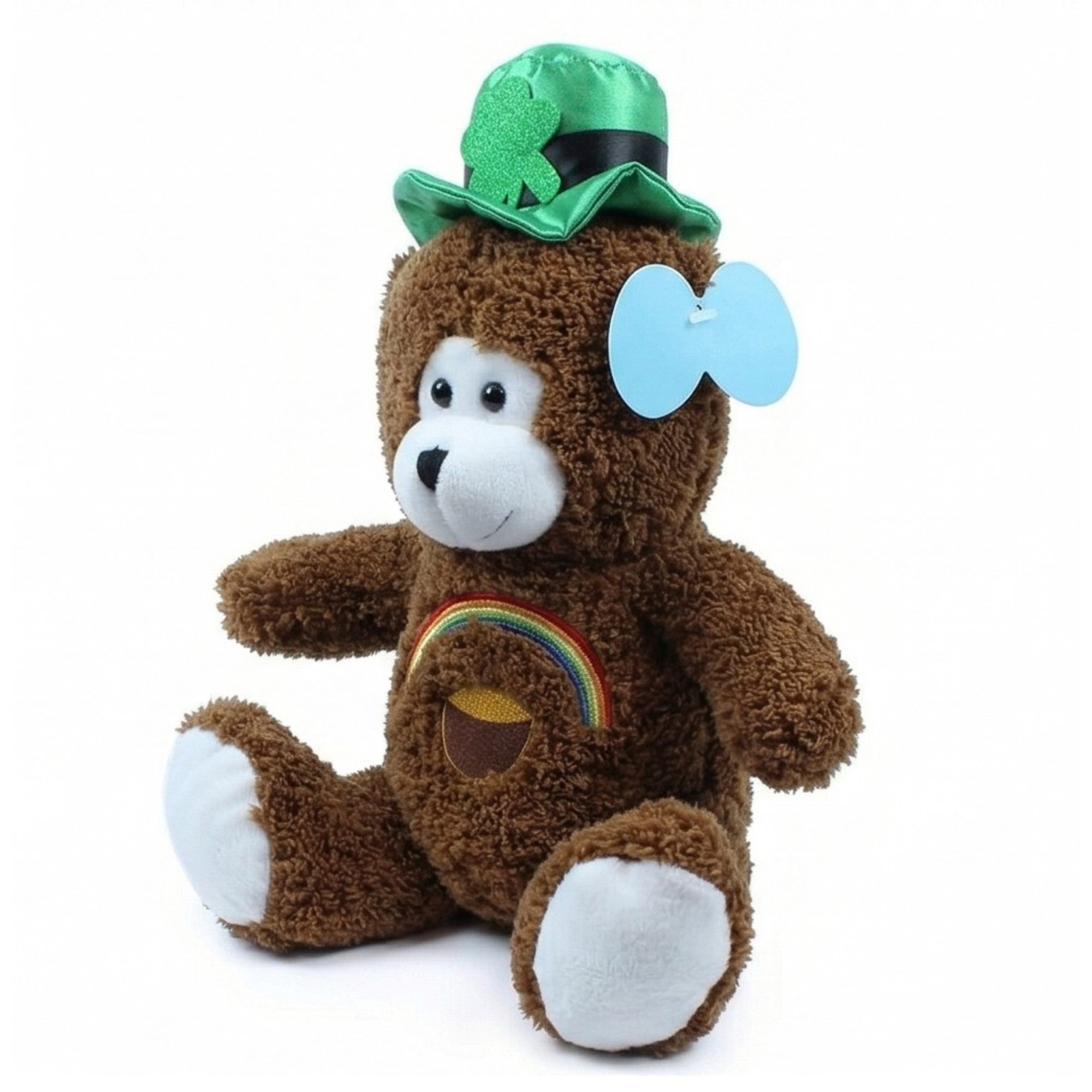 "Shamrock" the 15in St. Patricks Day Brown Bear with Rainbow