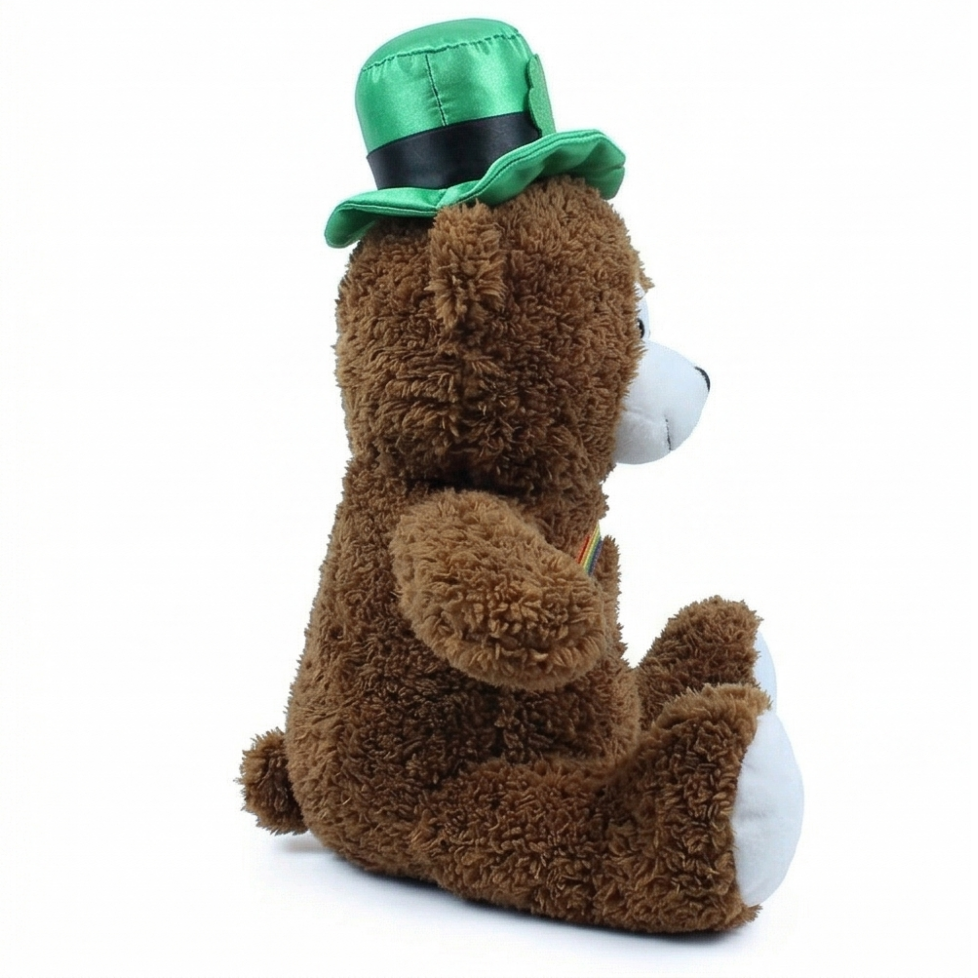 "Shamrock" the 15in St. Patricks Day Brown Bear with Rainbow