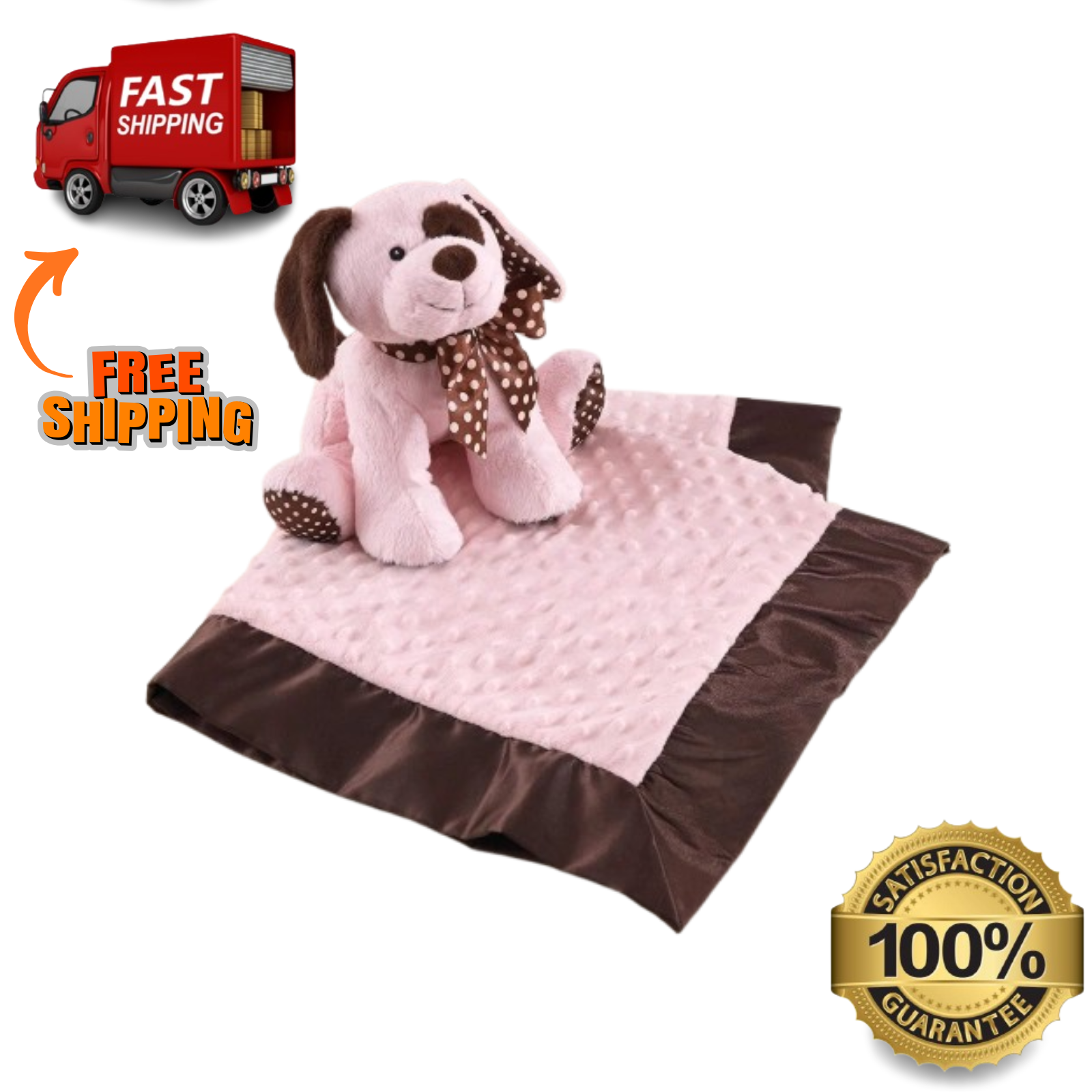 "Winky" the 10.5in Pink Plush Puppy and Blanket Set by KidKraft