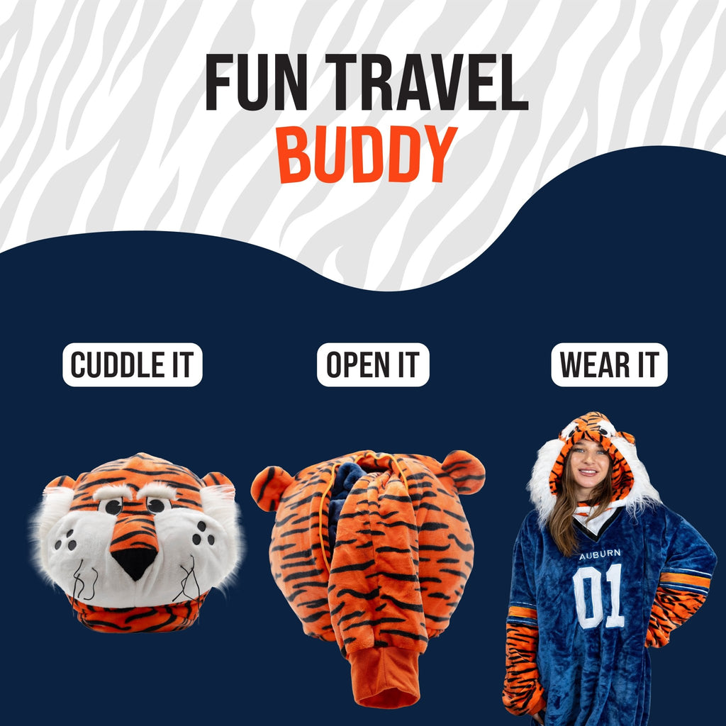 Plushible.comSnugiblesAuburn University Aubie the Tiger Snugible | Blanket Hoodie & Pillow