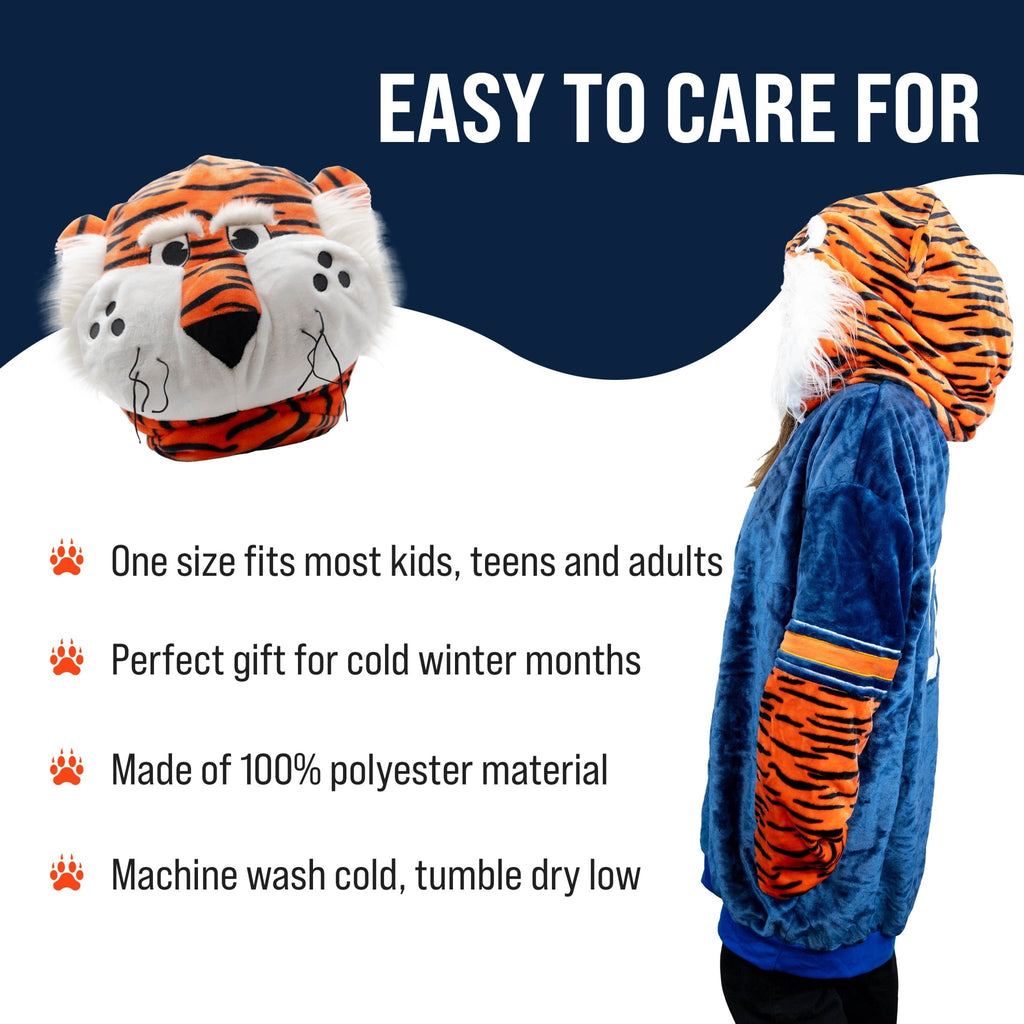 Plushible.comSnugiblesAuburn University Aubie the Tiger Snugible | Blanket Hoodie & Pillow