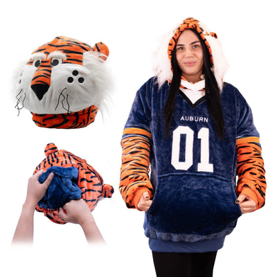 Plushible.comSnugiblesAuburn University Aubie the Tiger Snugible | Blanket Hoodie & Pillow