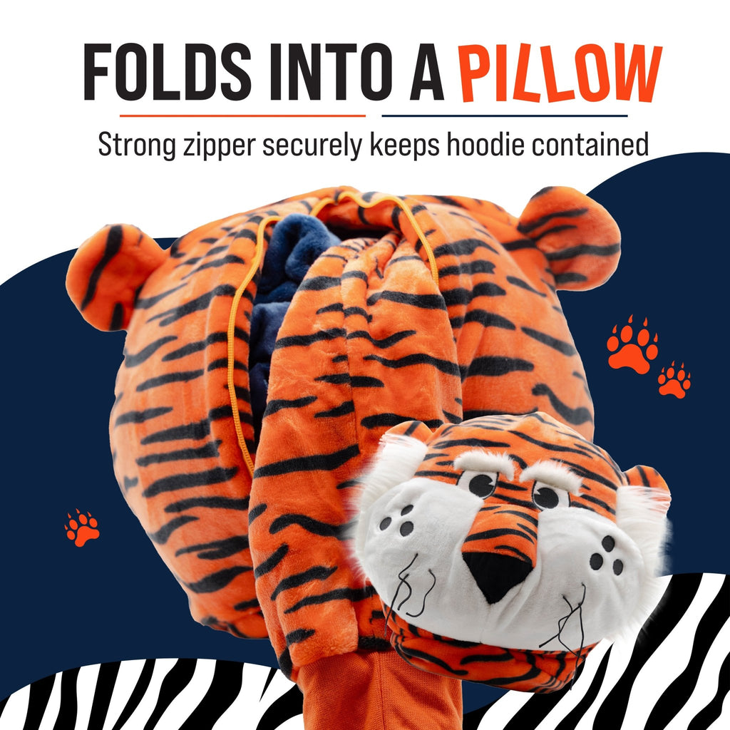 Plushible.comSnugiblesAuburn University Aubie the Tiger Snugible | Blanket Hoodie & Pillow