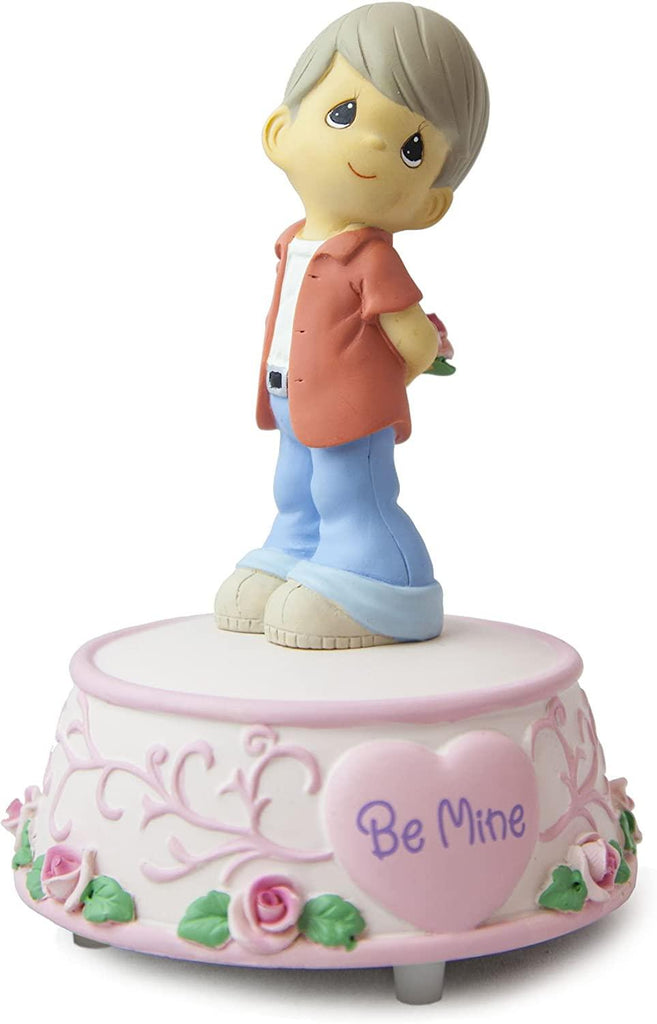 Plushible.comDecorBe Mine Musical Always In My Heart Figurine Precious Moments Boy And Rose 113103