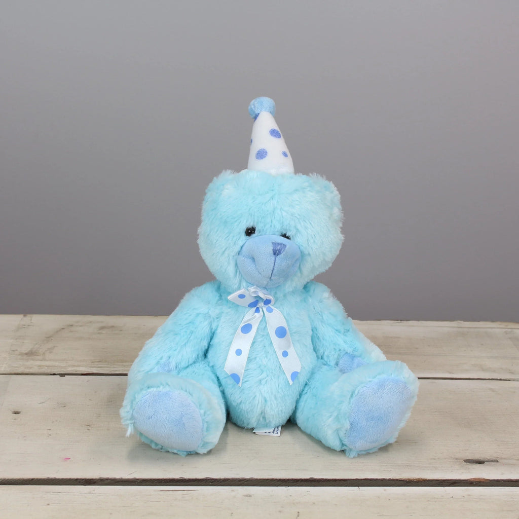 Plushible.comStuffed AnimalsBeverly Hills Teddy Bear Co. Blue Birthday Bear w/ Party Hat