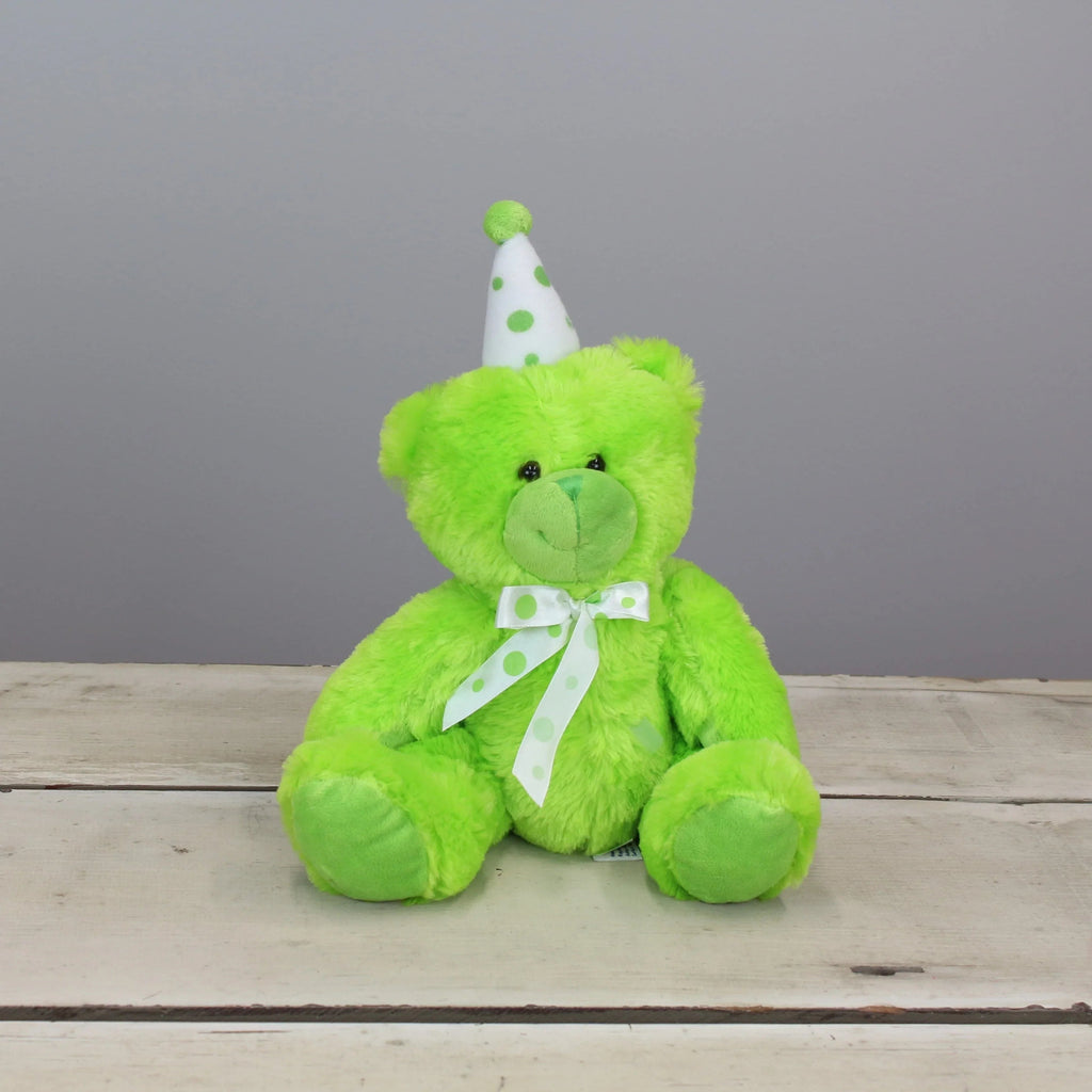 Plushible.comStuffed AnimalsBeverly Hills Teddy Bear Co. Green Birthday Bear w/ Party Hat