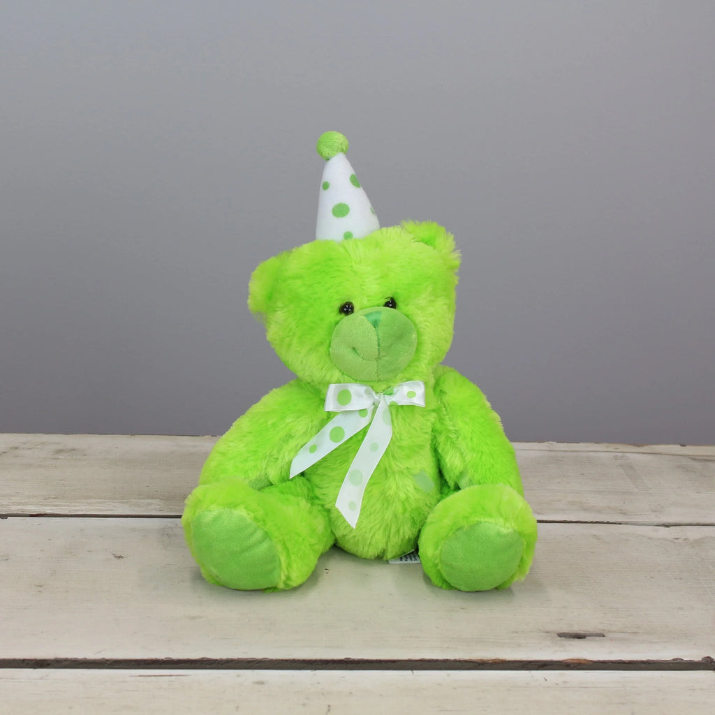 Beverly Hills Teddy Bear TOY_FIGURE Beverly Hills Teddy Bear Co. Green Birthday Bear w/ Party Hat