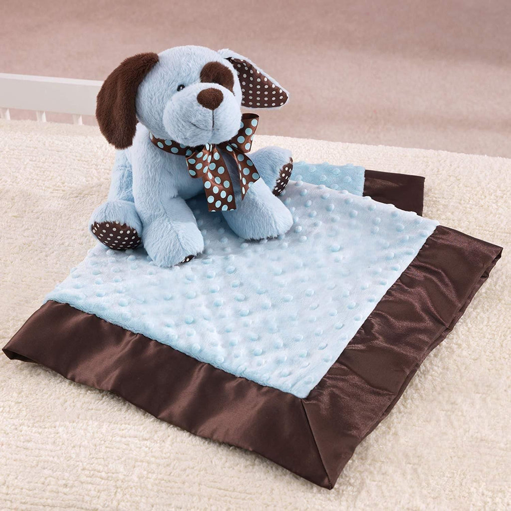 Plushible Plush "Blinky" the 10.5in Blue Plush Puppy and Blanket Set by KidKraft