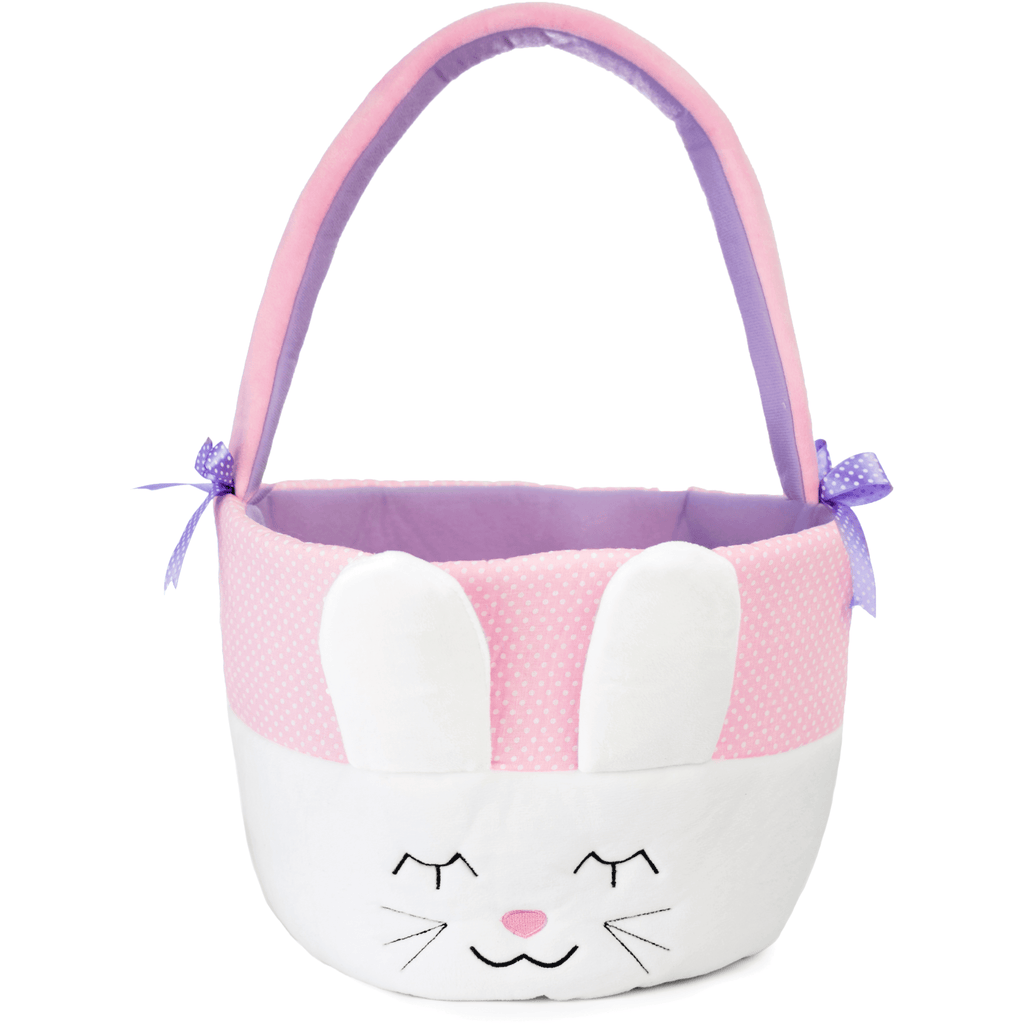kids easter basket with bunny face