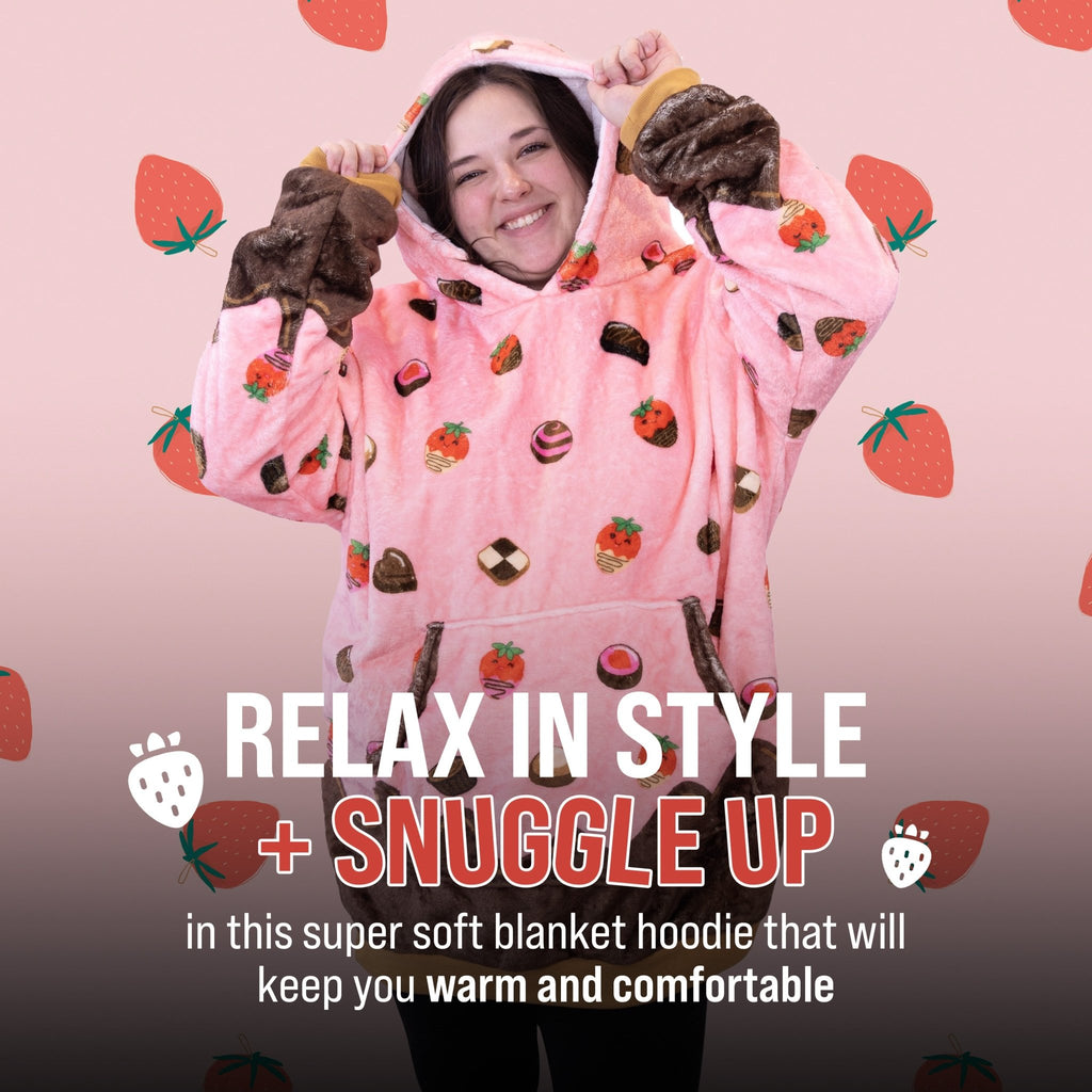 Plushible.comSnugiblesChocolate Strawberry Snugible | Blanket Hoodie & Pillow