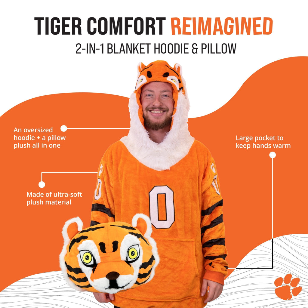 Plushible.comSnugiblesClemson University Tiger Snugible | Blanket Hoodie & Pillow