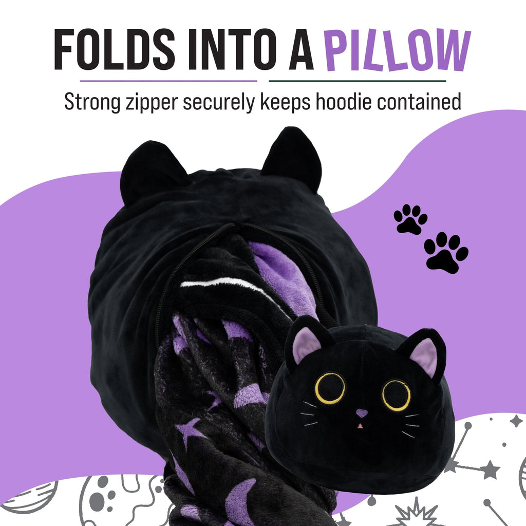 Plushible.comSnugiblesCosmo the Black Cat Snugible | Blanket Hoodie & Pillow