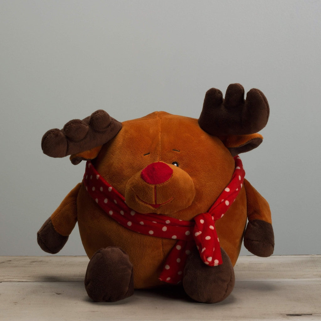 Plushible.comStuffed AnimalsDasher the 10 inch Round Reindeer Xmas Stuffed Animal